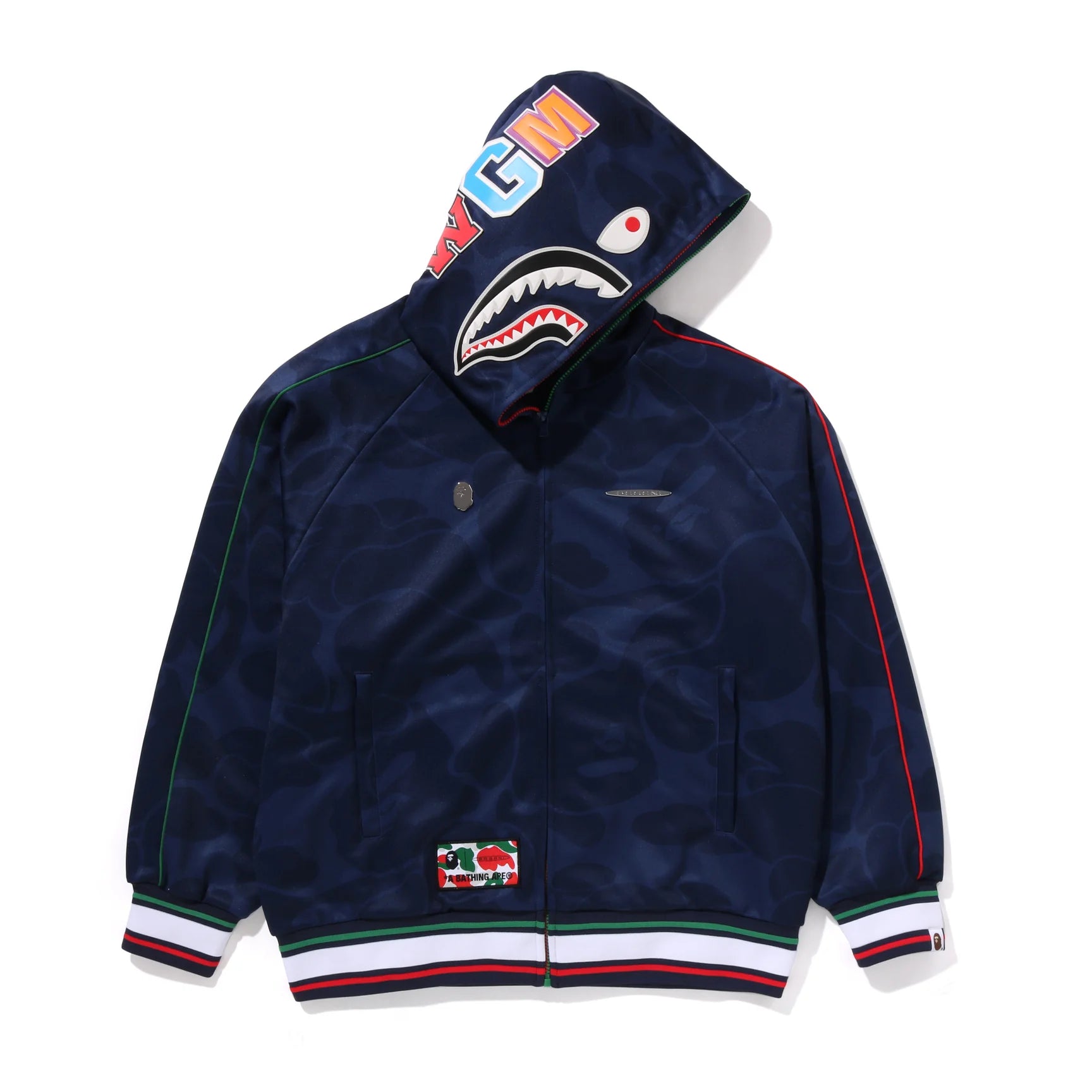 Pagani Utopia By BAPE Blue CAMO Shark Full Zip Hoodie