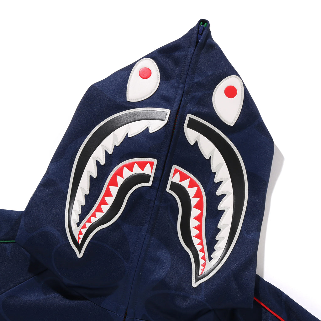 Pagani Utopia By BAPE Blue CAMO Shark Full Zip Hoodie