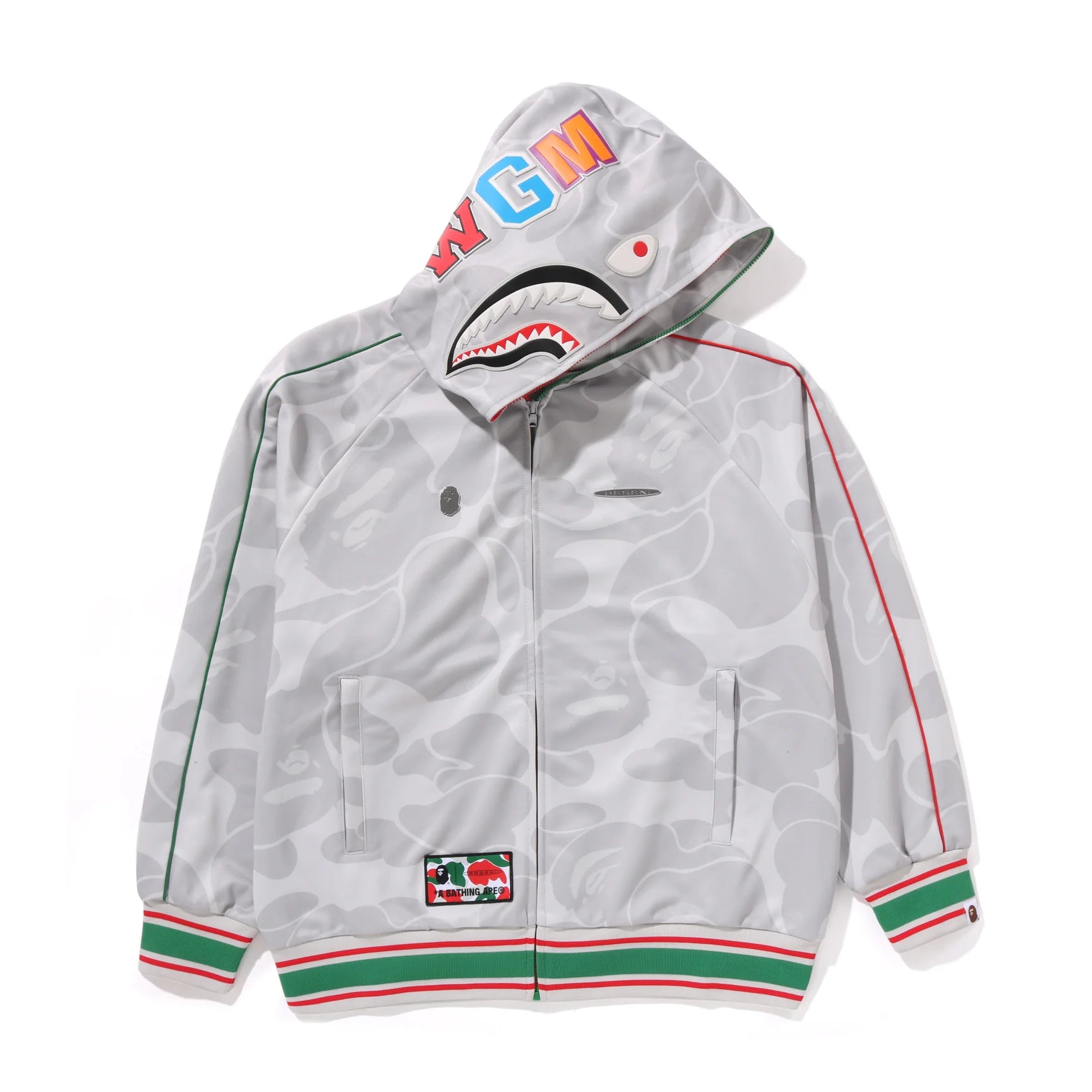 Pagani Utopia By BAPE Gray CAMO Shark Full Zip Hoodie